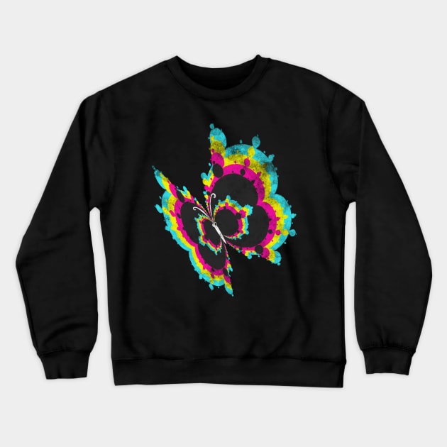 Mandelbrot Butterfly Crewneck Sweatshirt by bunsnbells